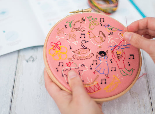 12 Days of Christmas, Advent Calendar Embroidery Fabric Pack