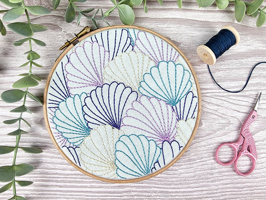 Art Deco Shells Embroidery PDF Pattern