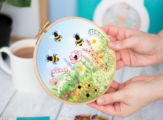 Wildflower and Bees Meadow Embroidery Fabric Pack - Fabric Packs - ohsewbootiful