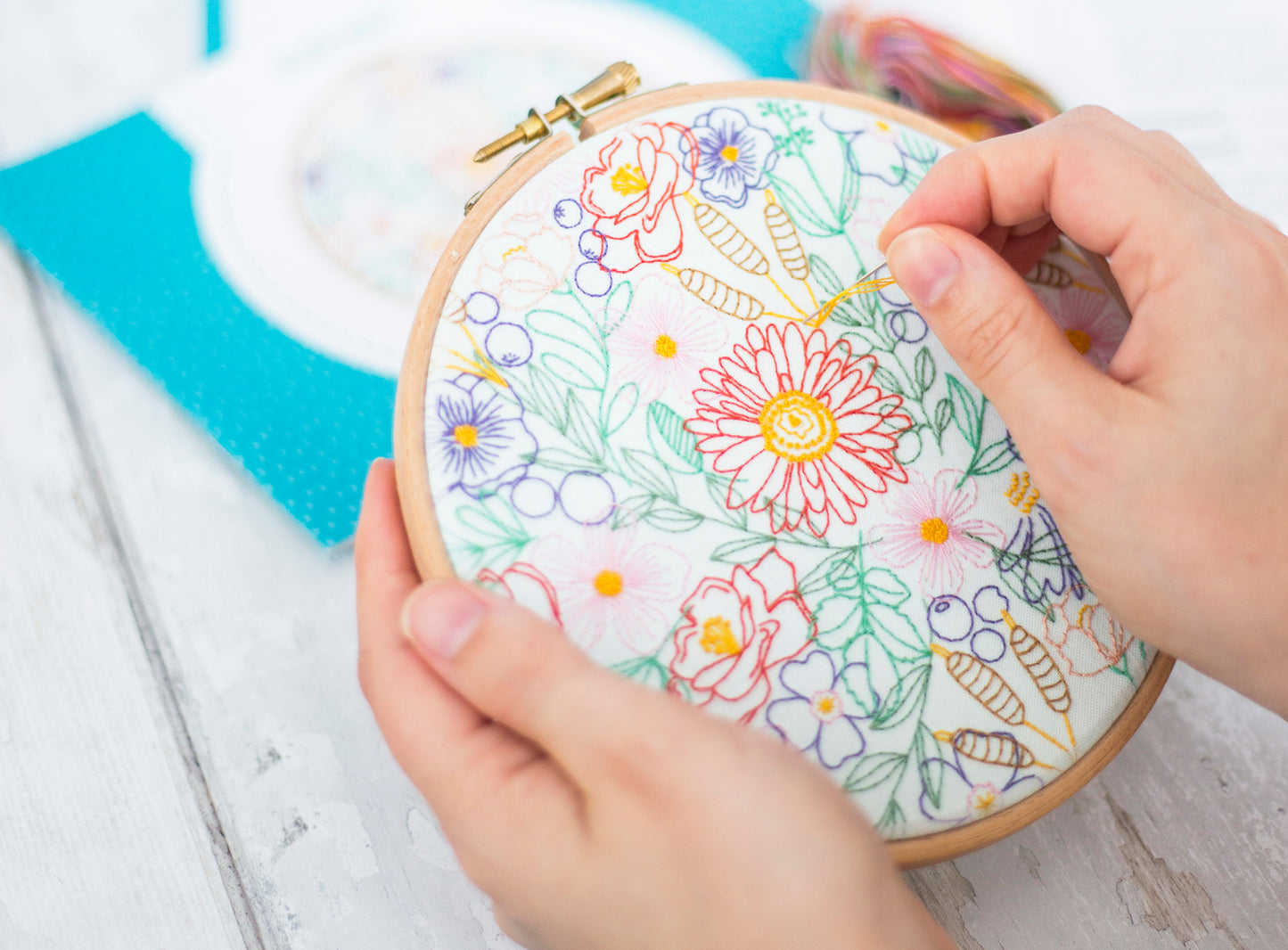Bloom Burst Embroidery Fabric Pack - Fabric Packs - ohsewbootiful