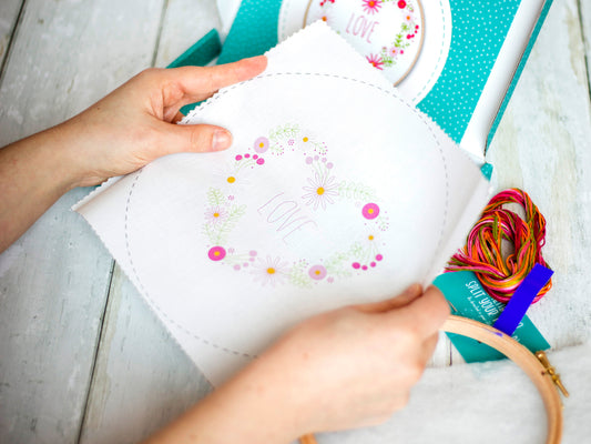 Floral Love Heart Embroidery Kit - Embroidery Kits - ohsewbootiful
