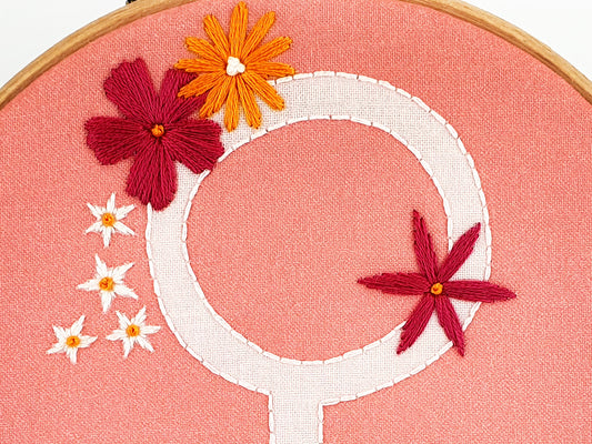 Floral Venus Feminist Embroidery PDF Pattern - - ohsewbootiful