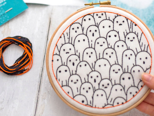 Halloween Embroidery Pattern, Ghosts Needlecraft Patterns UK