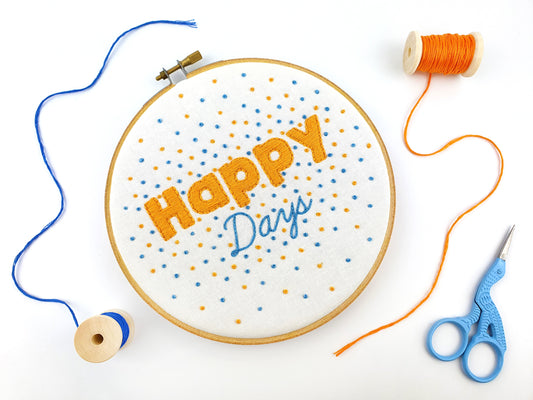 Happy Days Embroidery PDF Pattern