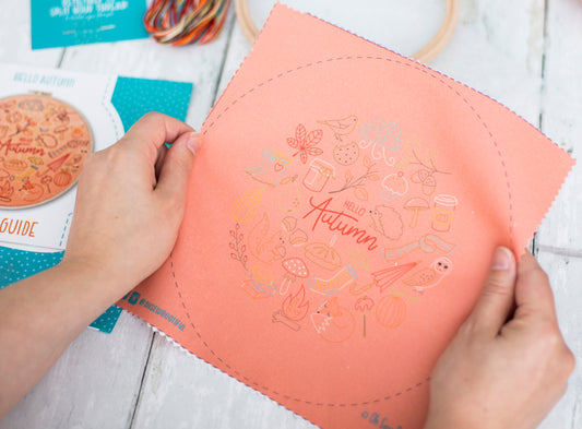 Hello Autumn Embroidery Kit, Seasons Embroidery Kit - Embroidery Kits - ohsewbootiful