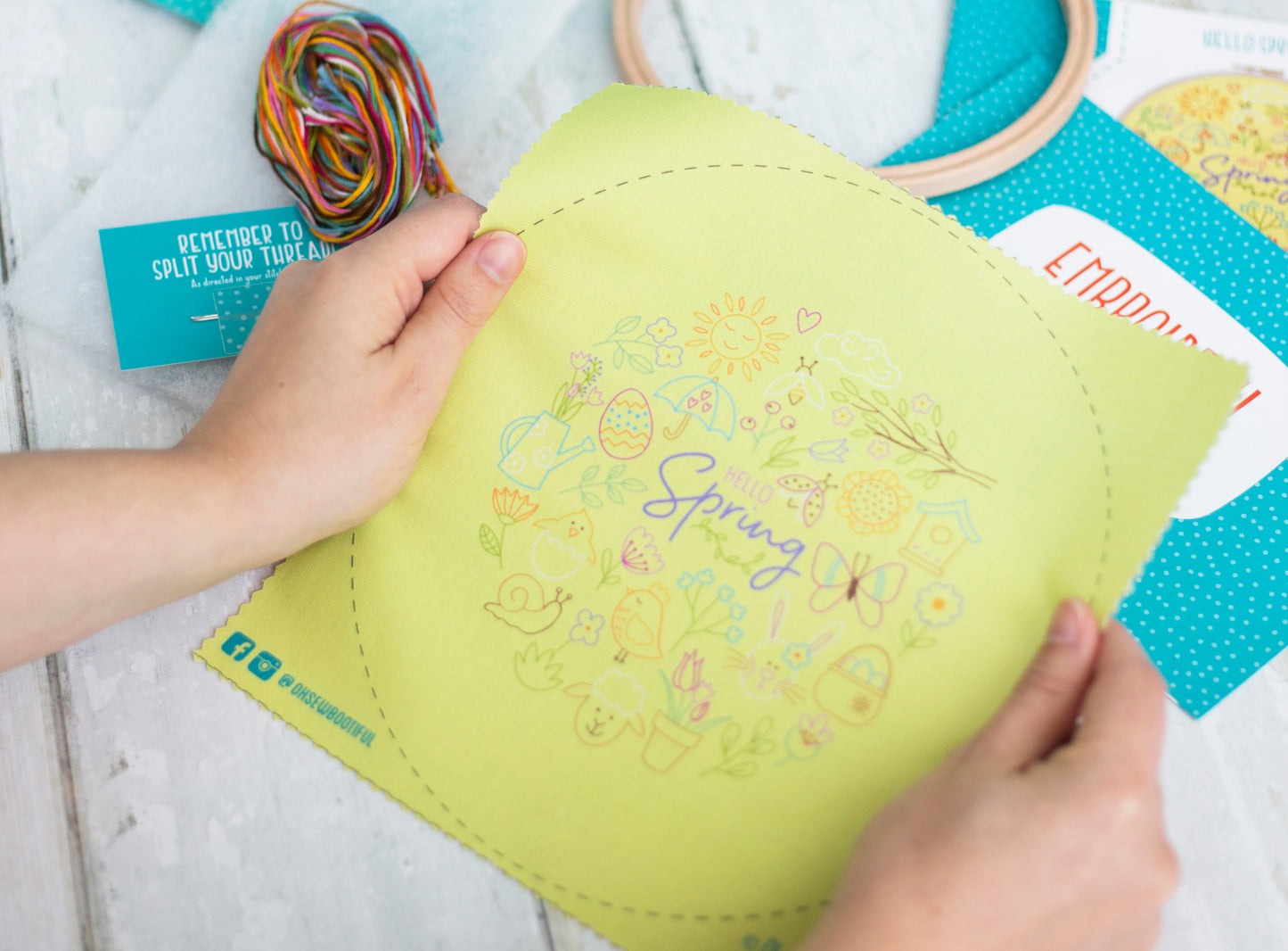 Hello Spring Embroidery Kit, Seasonal Embroidery - Embroidery Kits - ohsewbootiful
