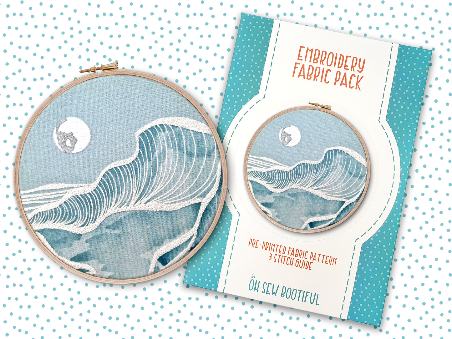 Moonlit Seascape Embroidery Fabric Pack