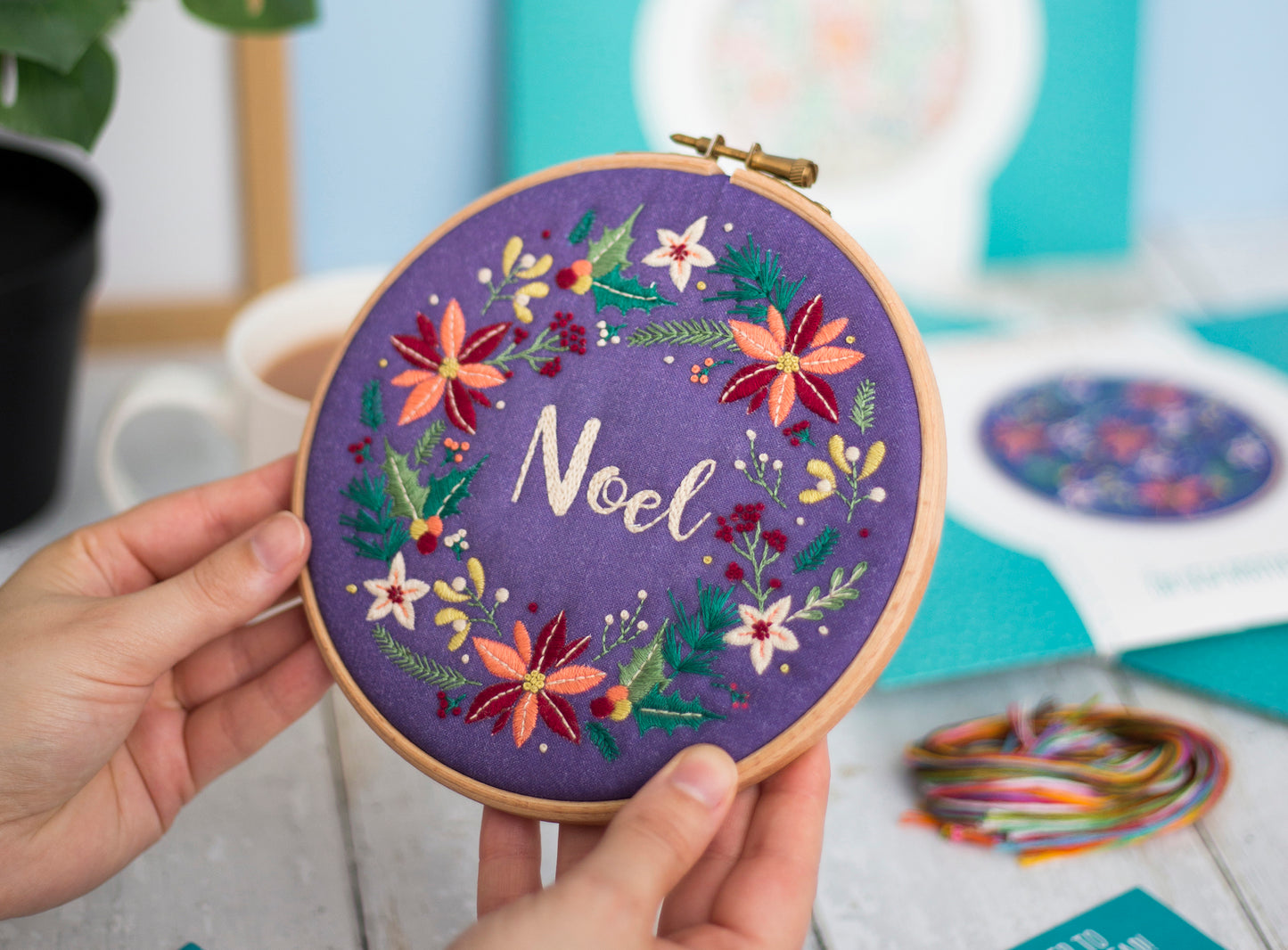 Christmas Wreath Noel Embroidery Fabric Pack - Fabric Packs - ohsewbootiful
