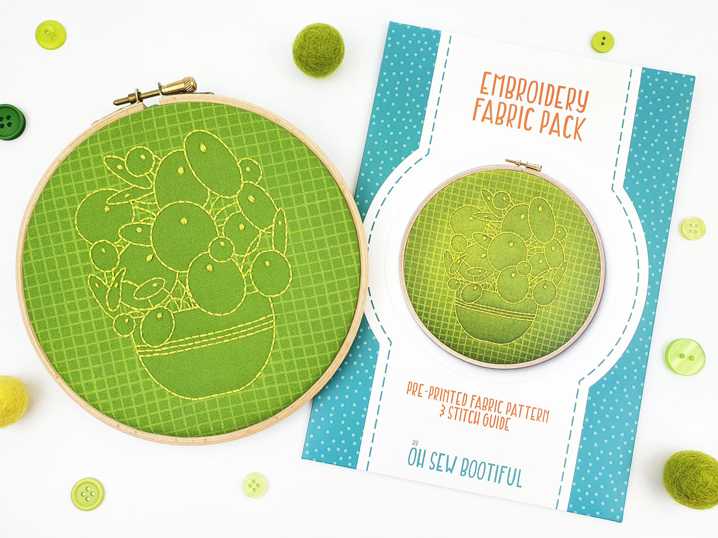 Chinese Money Plant Houseplant Embroidery Fabric Pack - 40% OFF - Fabric Packs - ohsewbootiful