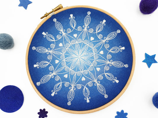 Snowflake Mandala Embroidery PDF Pattern