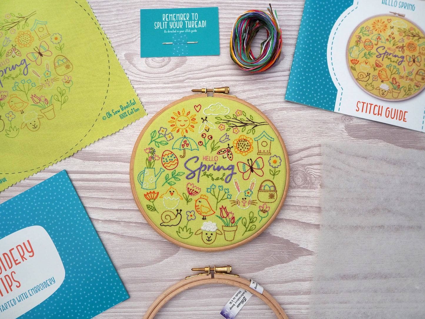 Hello Spring Embroidery Kit, Seasonal Embroidery - Embroidery Kits - ohsewbootiful
