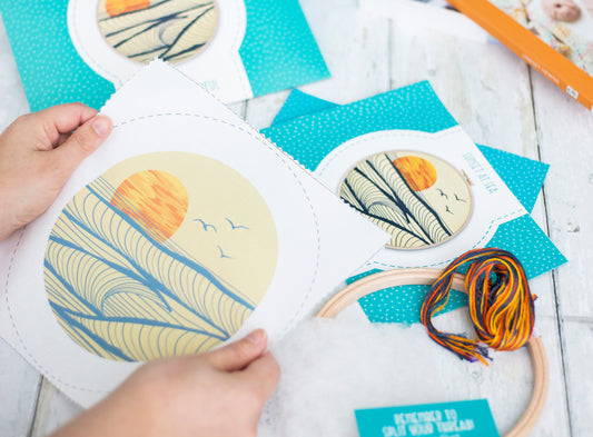 Sunset at Sea Embroidery Kit, Seascape Embroidery - Embroidery Kits - ohsewbootiful