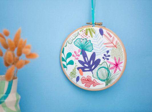 Abstract Florals Embroidery Kit - Embroidery Kits - ohsewbootiful