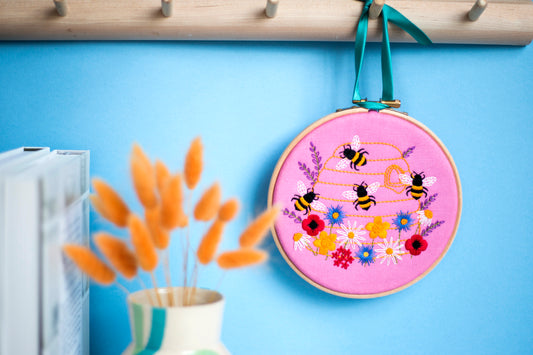 Honey Bees and Wildflowers Embroidery Kit - Embroidery Kits - ohsewbootiful