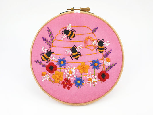 Honey Bees and Wildflowers Embroidery Fabric Pattern Pack - Fabric Packs - ohsewbootiful