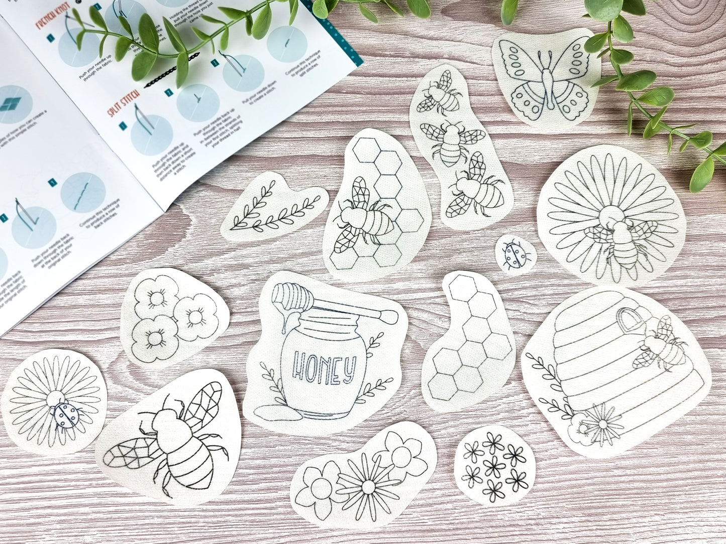 Bees Stick and Stitch Embroidery Patterns - - ohsewbootiful