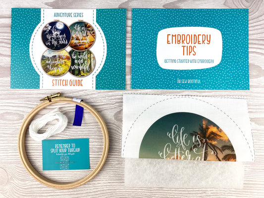 Life is Better at the Beach Embroidery Kit - Embroidery Kits - ohsewbootiful