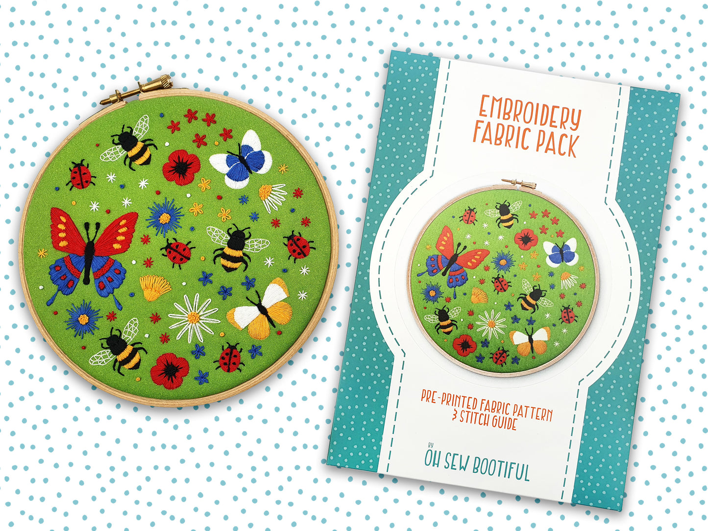 Butterflies and Bees Embroidery Fabric Pattern Pack - Fabric Packs - ohsewbootiful