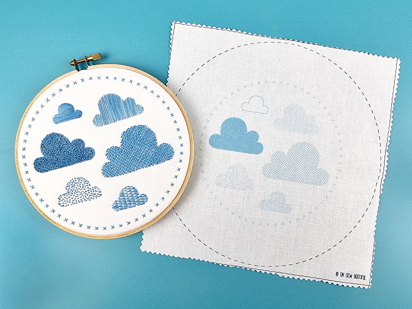 Discontinued Clouds Printed Fabric - - ohsewbootiful