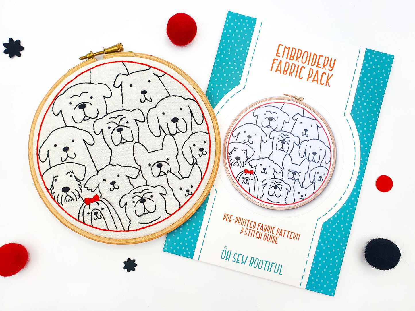 Dog Embroidery Fabric Pattern Pack - Fabric Packs - ohsewbootiful