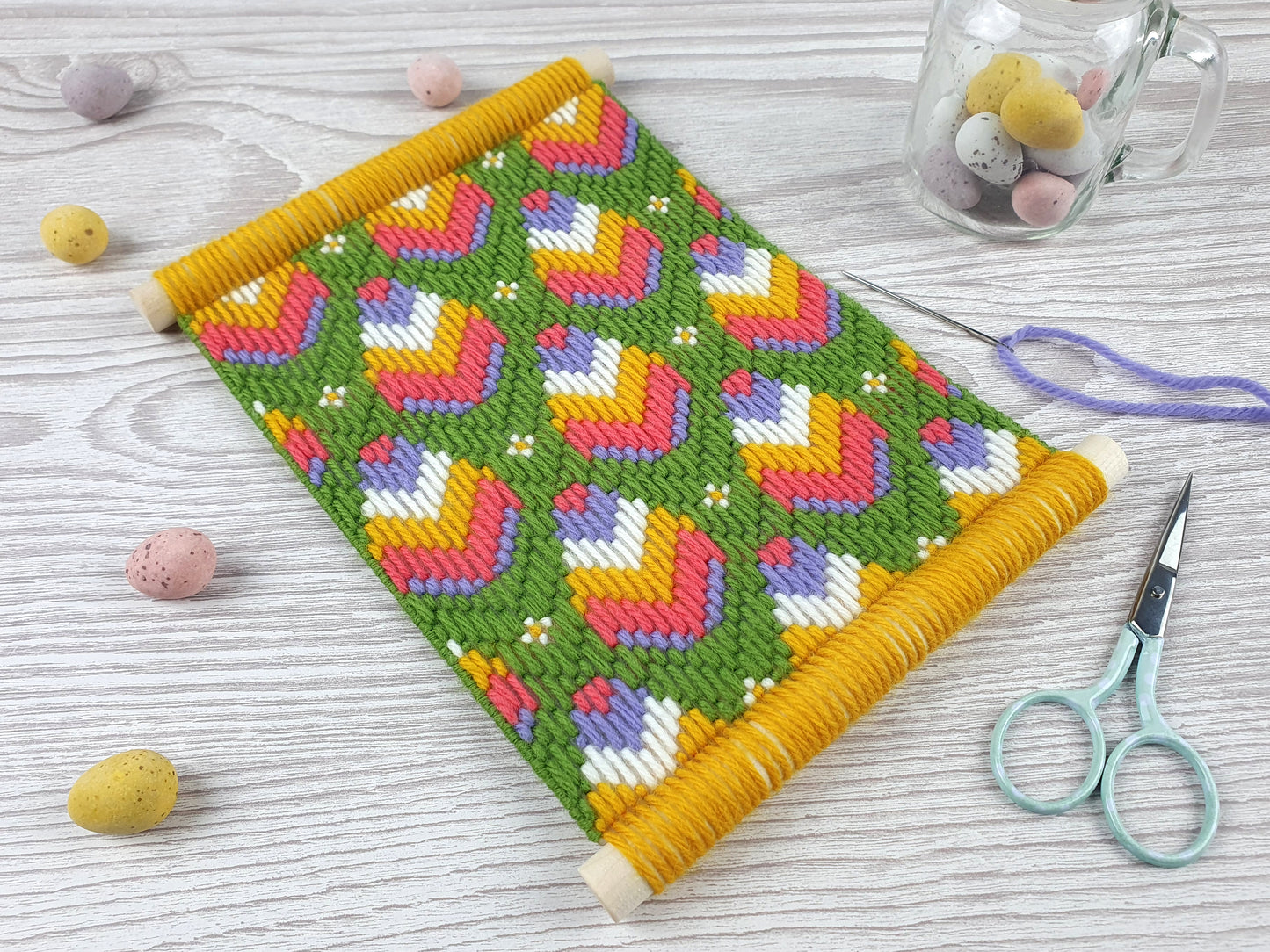 Bargello Tapestry Kit, Easter Eggs Wall Hanging Kit - Bargello Kit - ohsewbootiful