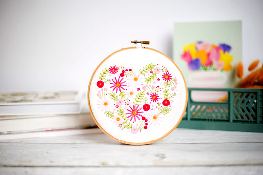 Floral Heart Embroidery PDF Pattern - - ohsewbootiful