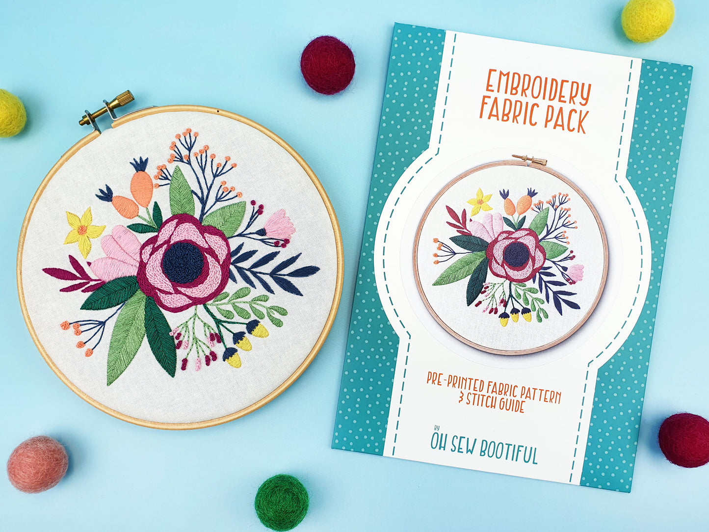 Poppy Floral Bouquet Fabric Pattern Pack - Fabric Packs - ohsewbootiful