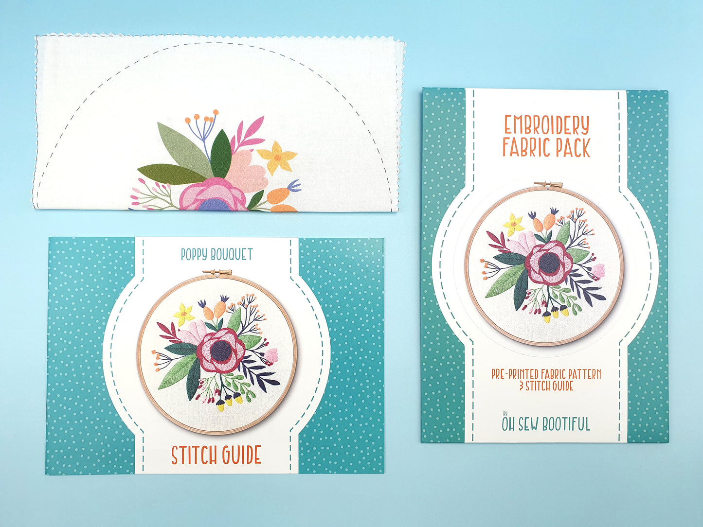 Poppy Floral Bouquet Fabric Pattern Pack - Fabric Packs - ohsewbootiful