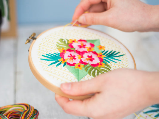 Tropical Hibiscus Embroidery PDF Pattern - - ohsewbootiful