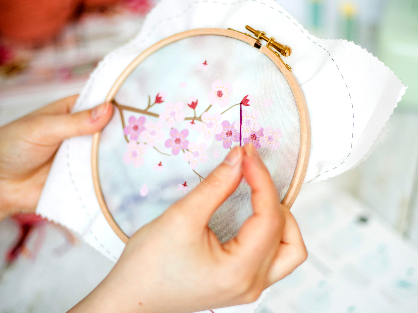 Cherry Blossom Embroidery Kit - Embroidery Kits - ohsewbootiful