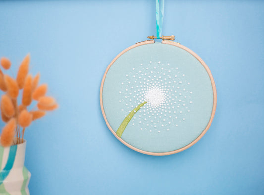 Dandelion Clock Embroidery PDF Pattern - - ohsewbootiful