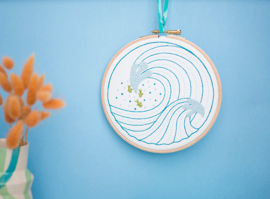 Ocean Waves Embroidery PDF Pattern - - ohsewbootiful