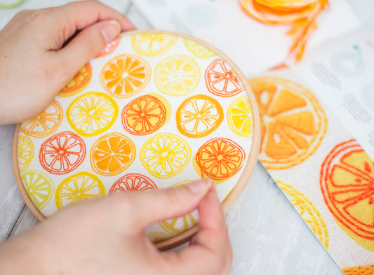 Oranges and Lemons Embroidery PDF Pattern - - ohsewbootiful
