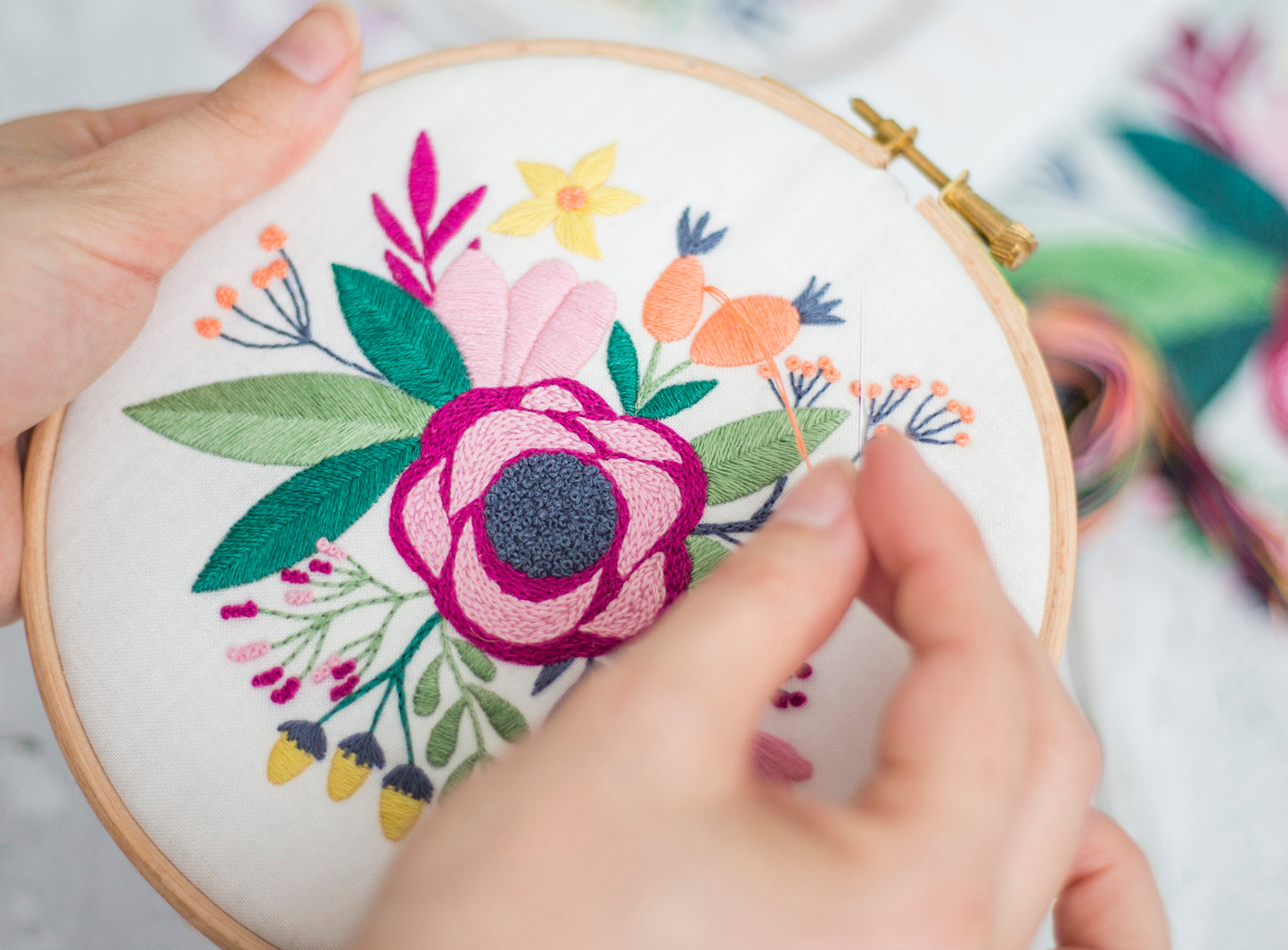 Poppy Bouquet Embroidery PDF Pattern - - ohsewbootiful