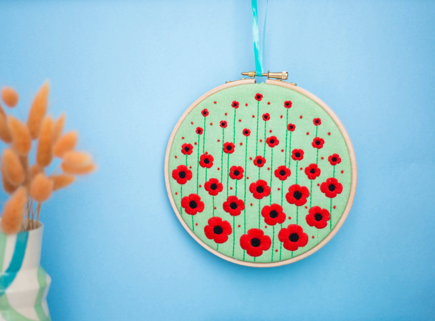 Poppy Field Embroidery PDF Pattern - - ohsewbootiful