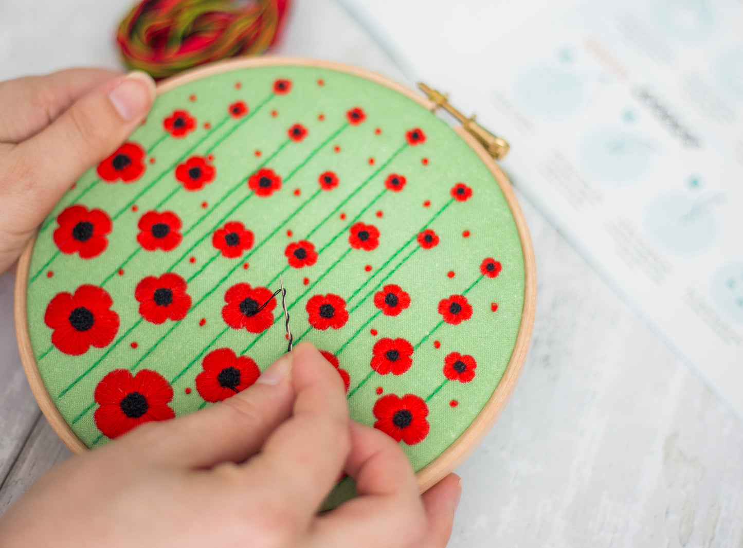 Poppy Field Embroidery PDF Pattern - - ohsewbootiful