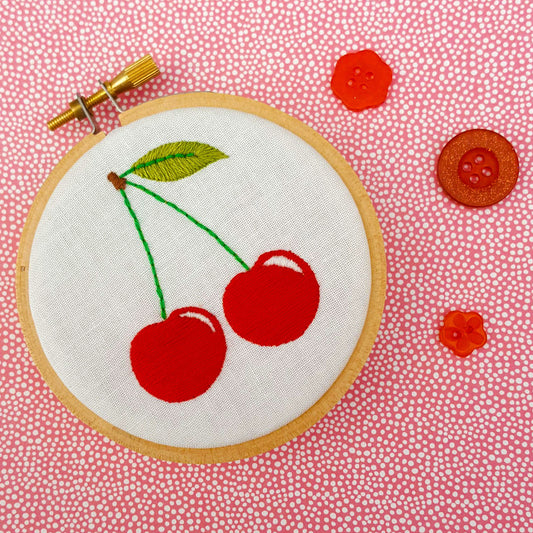 Free Cherries Embroidery Pattern