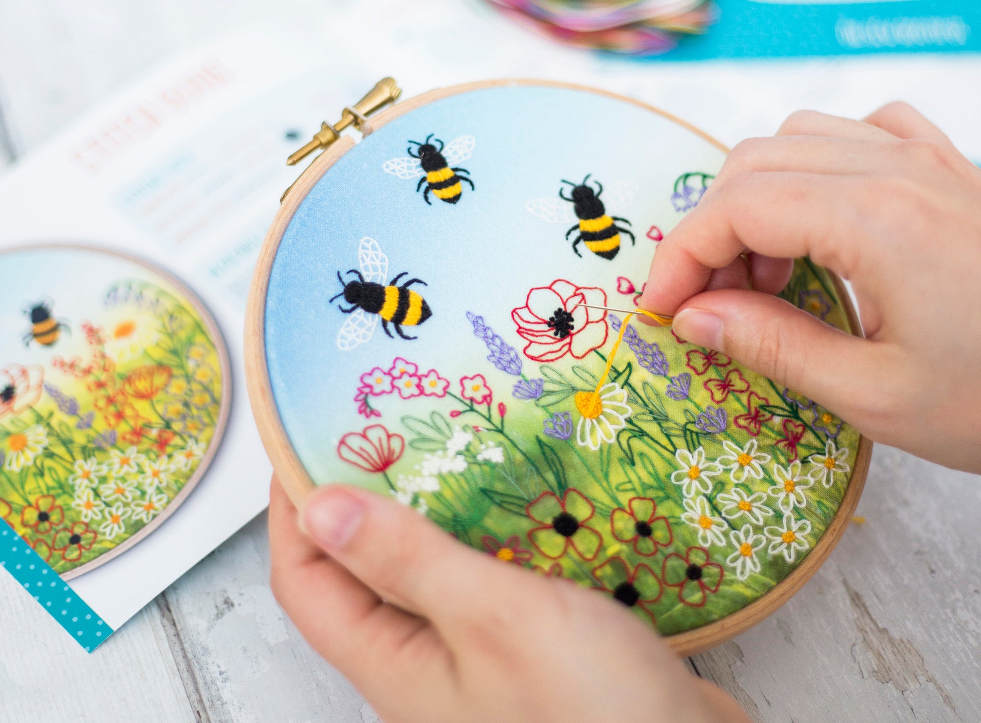 Wildflower and Bees Meadow Embroidery Fabric Pack - Fabric Packs - ohsewbootiful