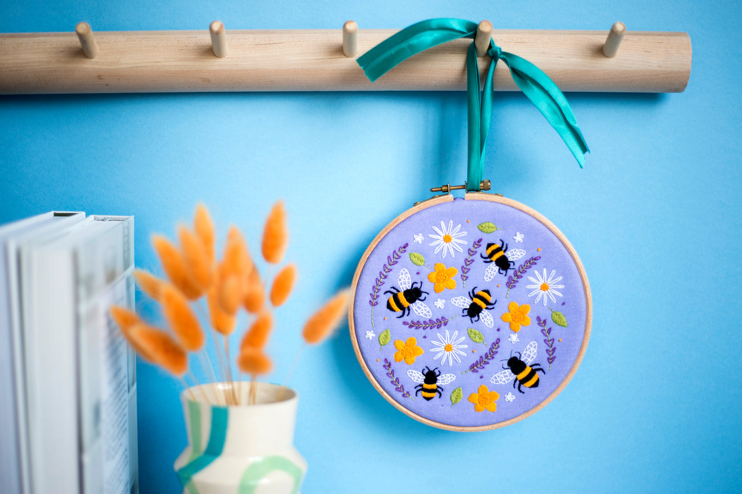 Bees and Lavender Embroidery Kit - Embroidery Kits - ohsewbootiful