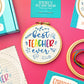 Best Teacher Ever Embroidery Kits, Thank you teacher gifts UK, DIY Teacher Gifts
