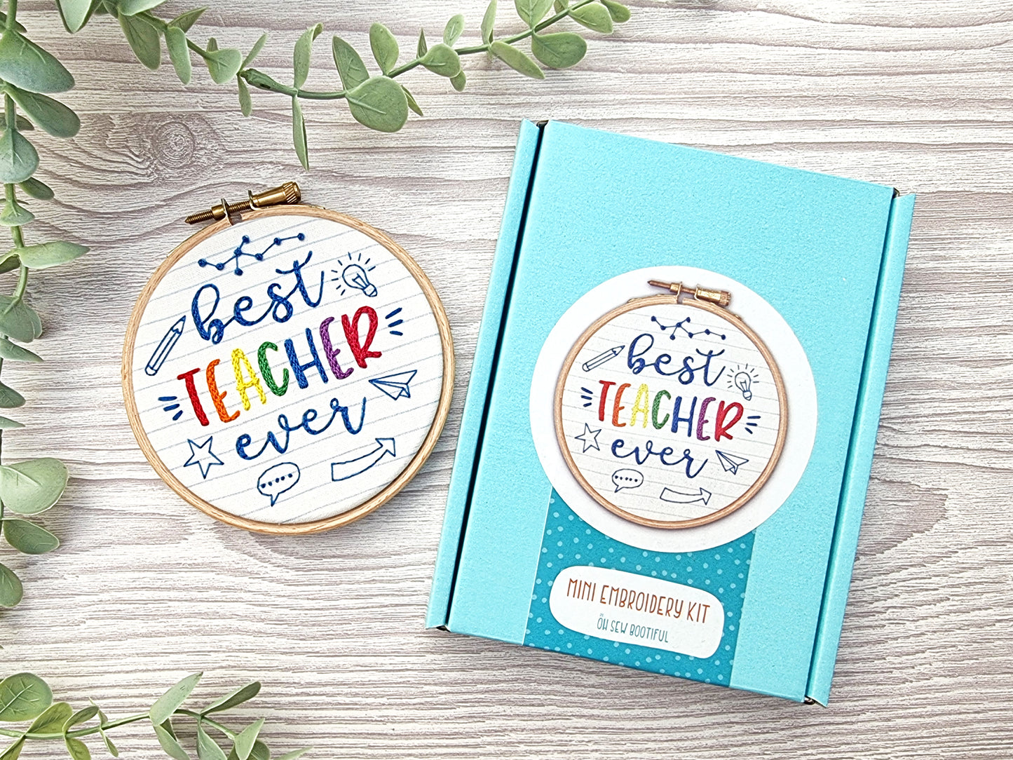 Mini Embroidery Kits UK, DIY Teacher Gifts UK, Thank you teacher gifts