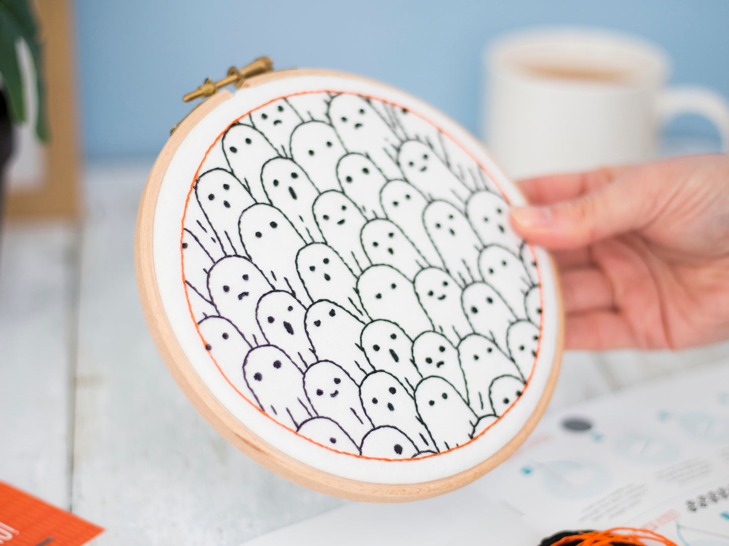 Ghosts embroidery Pattern, Halloween Needlecraft Pattern
