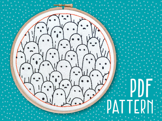 Ghosts Embroidery PDF Pattern