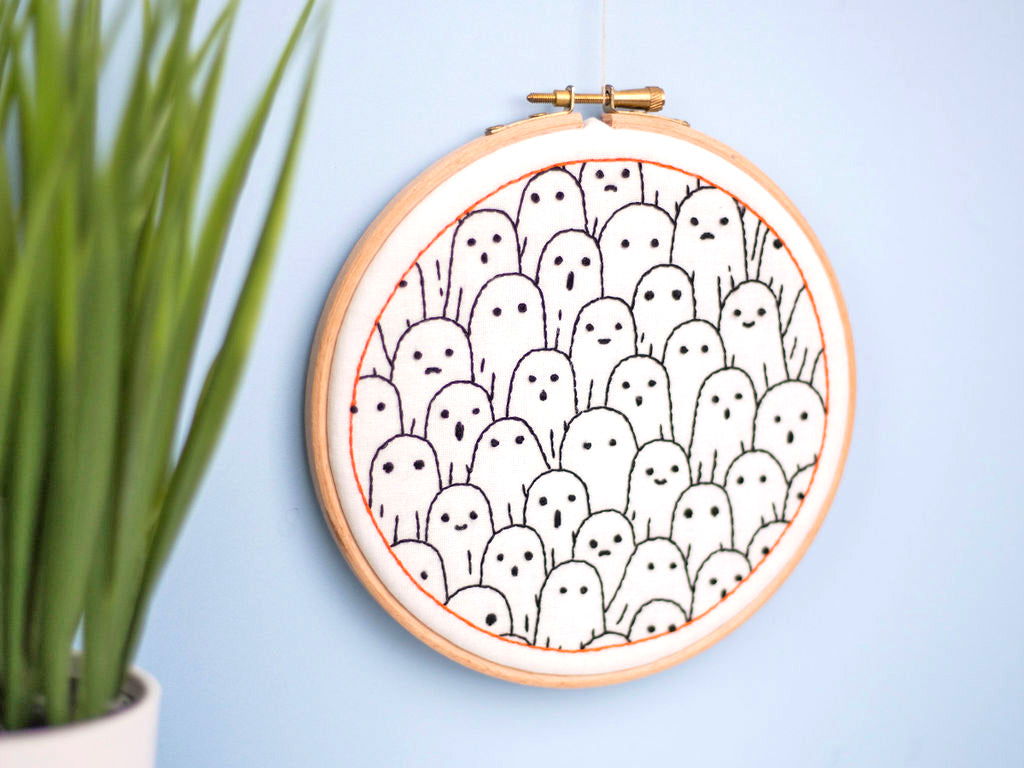 Ghosts Printed Fabric Embroidery Patterns