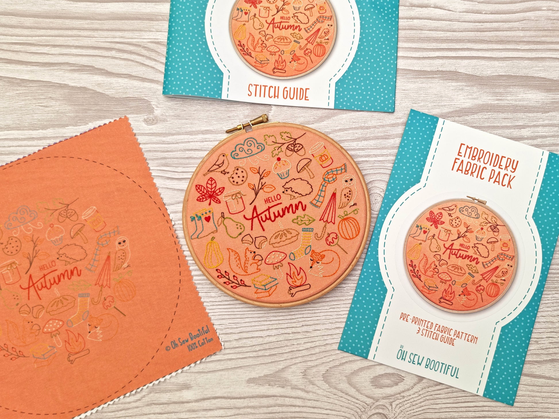 Hello Autumn Embroidery Patterns, Oh Sew Bootiful Embroidery Patterns