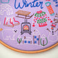 Hello Winter Embroidery Pattern, Seasons Stamped Fabric Pack