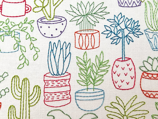 Houseplants Embroidery Fabric Pattern Pack - Fabric Packs - ohsewbootiful