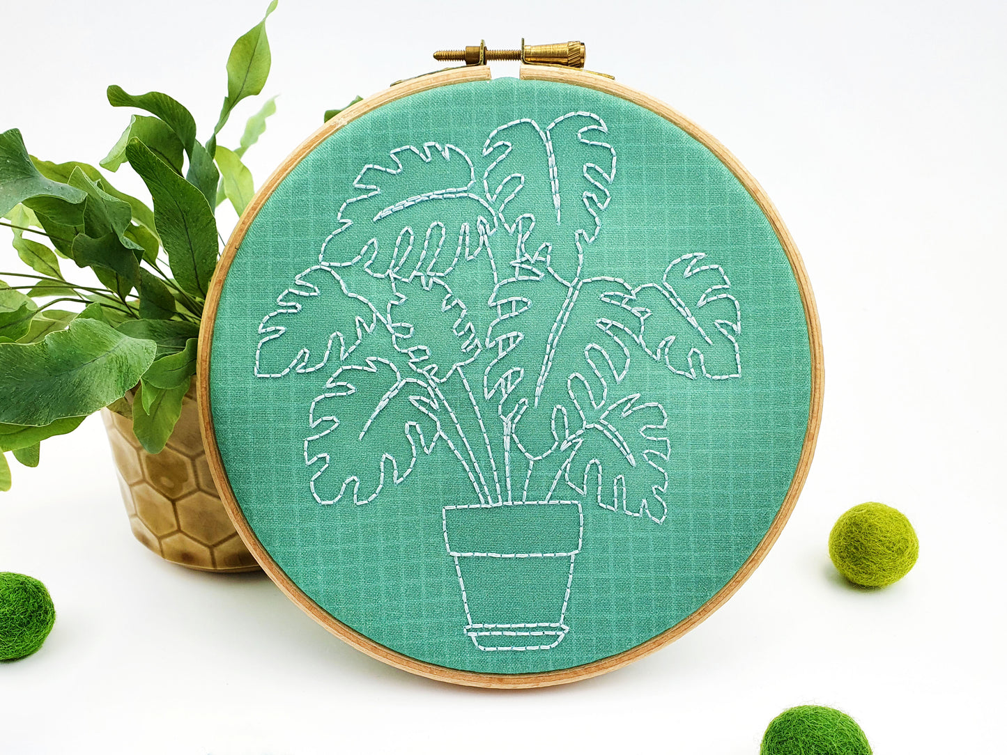 Monstera Houseplant Embroidery Fabric Pack - 40% OFF - Fabric Packs - ohsewbootiful