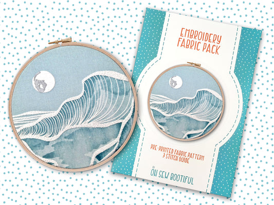 Moonlit Seascape Embroidery Fabric Pack