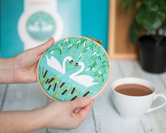 Serene Swans Embroidery Kit